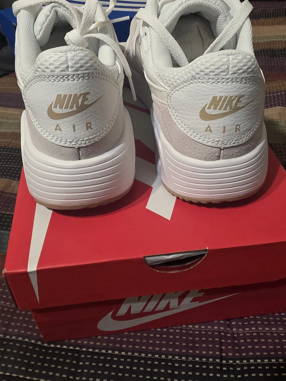 Nike Air Max White Suede & Mesh Sneakers